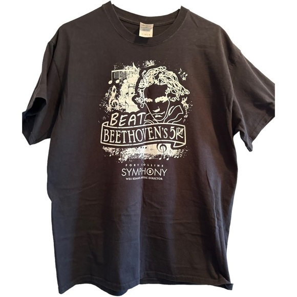 Gildan Tops - Beethoven’s 5th Symphony Tee Shirt, Large, Black Tee Shirt Ft Collins CO